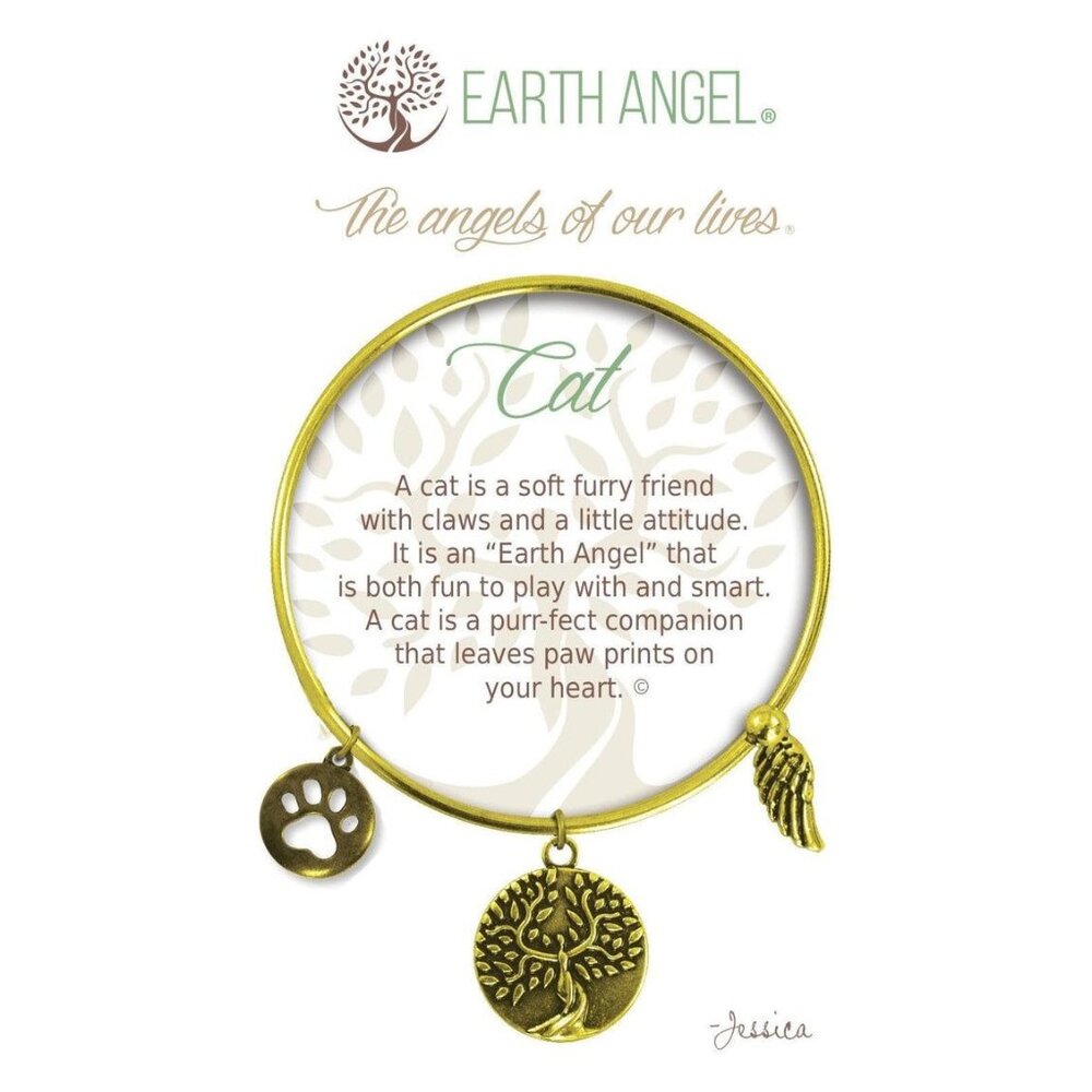 Earth Angel Bracelet - Cat Paw Antique Brass